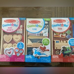 NWT Set of 3 Melissa & Doug Created by Me Wooden Craft Kits